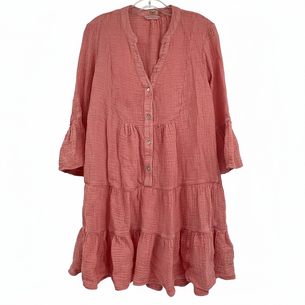 Faherty Pink Kasey Gauze Mini Dress | Women’s Size S